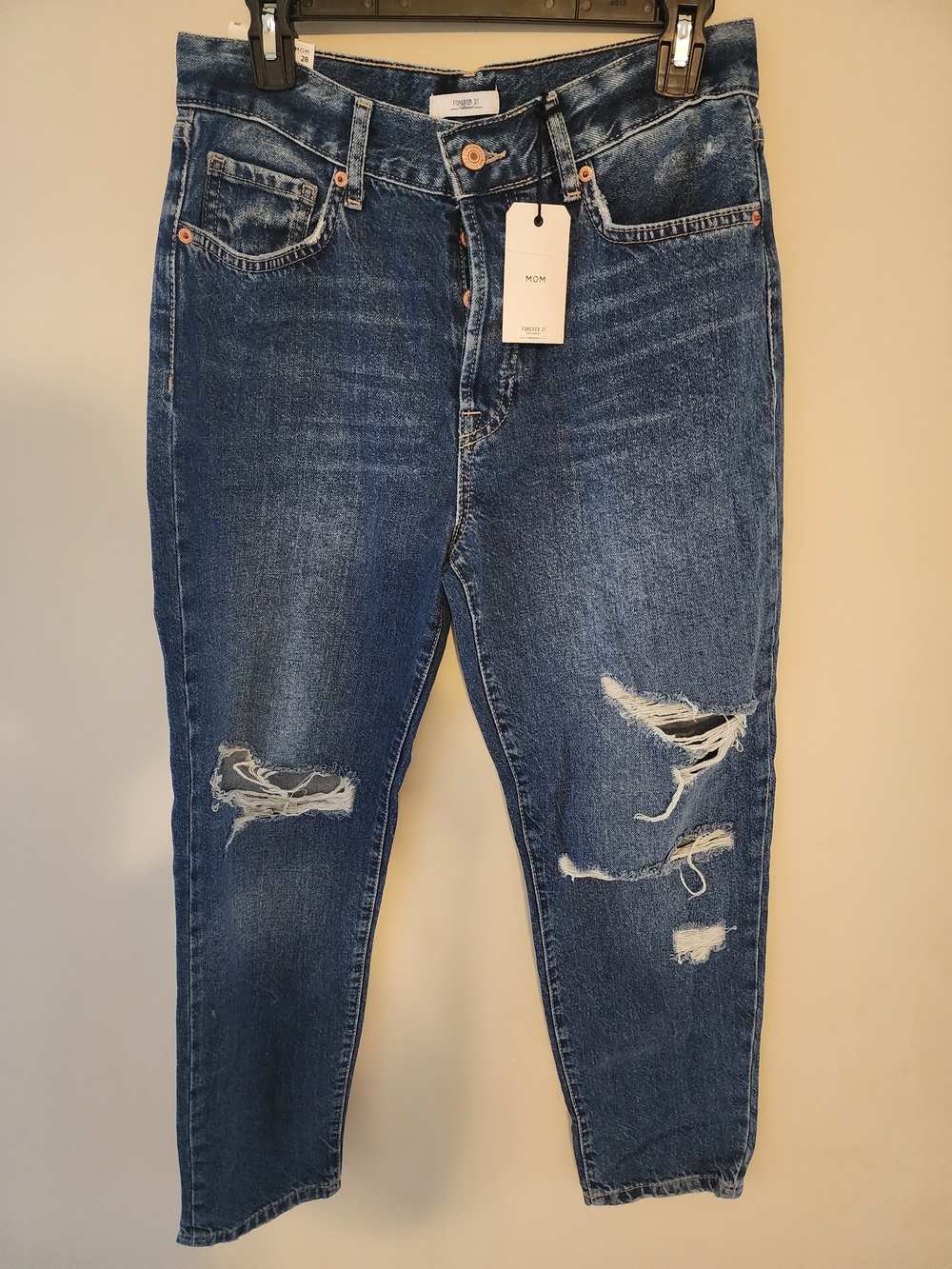 Mom Fit Distressed Blue Women’s Jeans